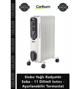 Özel Üretim Turbo Verimli Sinbo Yağlı Radyatör Soba 11 Dilimli Isıtıcı Ayarlanabilir Termostat