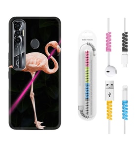 Tecno Spark 6 6 Go 8C 8 Pro 7 7 Pro Kılıf Kablo Koruma Spiral Silikon Line Filamingo 1776