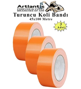 Turuncu Koli Bantı 100 Metre 3 Adet 45mm x 100 Metre Renkli Koli Bandı Extra Güçlü Formül Akrilik Koli Bandı
