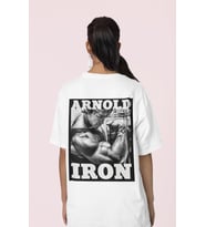Arnold Pumping Iron Boydbuilding Sırt Baskılı Unisex Oversize Fitness Sporcu Tişört