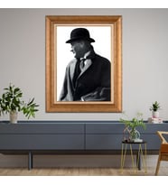 Altın Paspartulu Atatürk  Çerçeveli Tablo C624 (Gold)