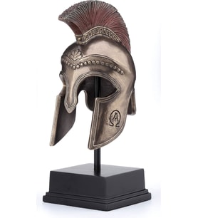 Greek Hoplite Helmet - Antik Yunan Hoplit Piyade Kaskı Stand Biblo Dekor (Bronz)