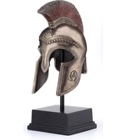 Greek Hoplite Helmet - Antik Yunan Hoplit Piyade Kaskı Stand Biblo Dekor (Bronz)