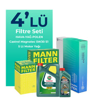 MANN Fiat Freemont 2.0 Dizel Filtre Bakım Seti Castrol Motor Yağlı (2011-2016) 4 Lü