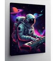Kanvas Tablo Klavye Çalan Astronot