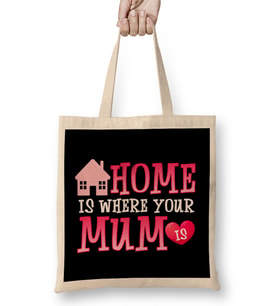 Cute Home Is Where Your Mum Is Adorable Moms House Bez Çanta Uzun Saplı