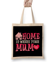 Cute Home Is Where Your Mum Is Adorable Moms House Bez Çanta Uzun Saplı