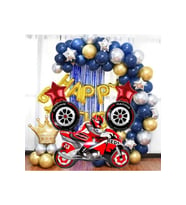 YARIŞ TEMALI MOTOR FOLYO BALON ZİNCİR SET