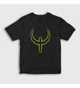 Presmono Unisex Çocuk Siyah Logo Oyun Quake 4 IV T-Shirt 511459tt