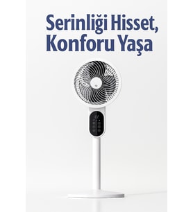 Sessiz LED Ekranlı 3 Kademe Ayarlanabilir Vantilatör Yaz Serinliğini Hissedin
