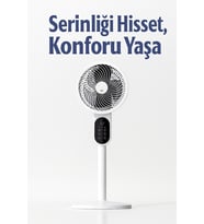 Sessiz LED Ekranlı 3 Kademe Ayarlanabilir Vantilatör Yaz Serinliğini Hissedin (Pamuk Beyaz)