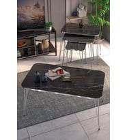 Zigon Sehpa Kr Ve Orta Sehpa Kr Set Gümüş Bendir Tel