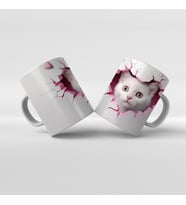 Baskılı Kupa Bardak Sevimli Kedi - 17
