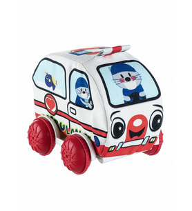 Peluş Ambulans Bebek Oyuncağı Araba (Beyaz)