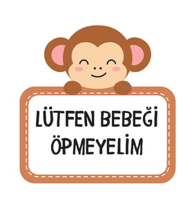 Sevimli Maymun Bebek Öpmeyelim Sticker