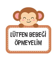 Sevimli Maymun Bebek Öpmeyelim Sticker