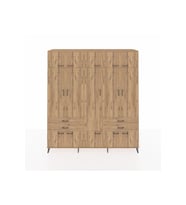 Hyperion Gardrop 11 Raflı 4 Çekmeceli 2 Askılı 220x44x243 Çam-Çam/Çam