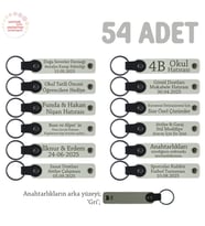 Söz ve Sözlenme Kutlamaları İçin, Yeni Çiftlere Hediyelik Anahtarlık 54' lü Set, Beyaz & Gri