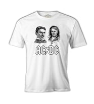 AC Tesla vs. DC Edison Beyaz Erkek Tshirt