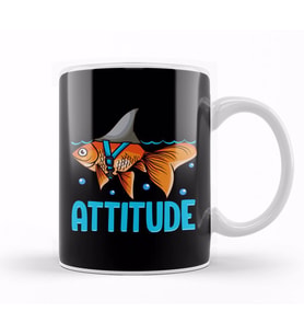 Attitude of a Shark Fish Confidence & Self Belief Kupa Bardak Porselen