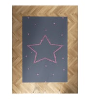 MEKTA HOME BEBEK VE ÇOCUK ODASI Büyük Pembe Yıldız Desenli Halı