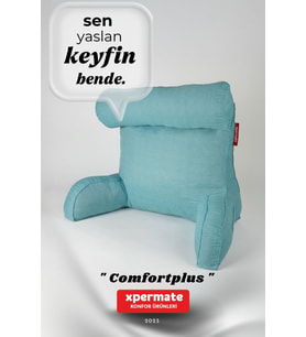 TV Yastığı Kollu Okuma Yastığı Sırt Destek Yastığı Yatakta Oturma Kitap Okuma Yastığı Mavi