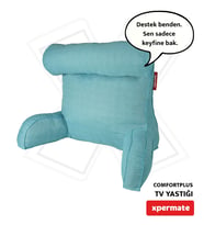 TV Yastığı Kollu Okuma Yastığı Sırt Destek Yastığı Yatakta Oturma Kitap Okuma Yastığı Mavi