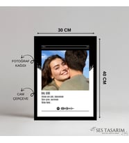 Spotify poster tablo, Çerçeve, Kişiye Özel, Konsept, Sevgiili Arkadaş (30x40) (Siyah)
