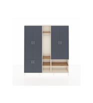Arges Dolap 15 Raflı 5 Kapaklı Tek Askılı 220x30x243 Aytaşı-Antrasit/Çam