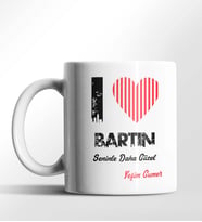 Kişiye Özel Bartın Seninle Daha Güzel Tema Beyaz Kupa