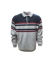 Rey Polo R01229 Erkek Basic Büyük Beden Selanik Polo Yaka Sweatshirt - R01229 - Bej - ST01229-Bej-2XL (Gri)