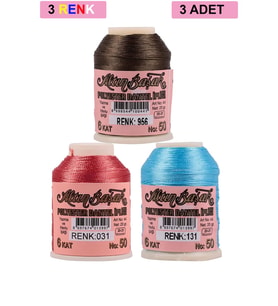 3 Adet Altınbaşak Oya ve Dantel İpi 20 gr - Royaleks - No: 031 - 131 - 956
