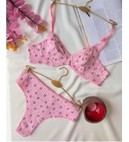 Pembe Penye Kalp Detaylı Sütyen Takım (Pudra Pembe)