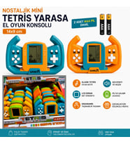 1 Adet Nostaljik Mini Tetris Yarasa El Oyun Konsolu 14x9 cm 2 Adet AAA Pil Hediyeli Retro LCD Ta