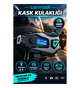 Bluetooth 5.3 Motosiklet Kask Kulaklığı Kameralı FM Radyo Type-C Şarjlı