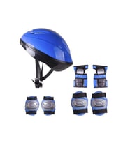 Çocuk Kask Dizlik Dirseklik Koruyucu Set 7 Parça (Mavi)