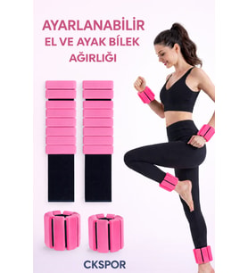 Yeni Nesil Ayarlanabilir El ve Ayak Bilek Ağırlığı  2 Adet, Çıkartılabilir Bloklu Silikon (Pembe)