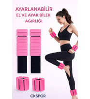Yeni Nesil Ayarlanabilir El ve Ayak Bilek Ağırlığı  2 Adet, Çıkartılabilir Bloklu Silikon (Pembe)