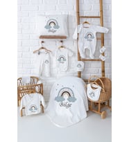Pia Baby Premium %100 Pamuk Yenidoğan Kız Bebek Hediyesi 11 Parça İsme Özel Set 5027-00 (Ekru)