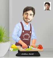 Kişiye Özel Aşçı Erkek Ahşap Biblo-6