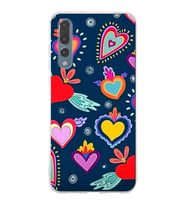 PrintiFy Huawei P20 Pro ile Uyumlu 1mm Slim Fit Retro Renkler 3 Baskılı Şeffaf  Kılıf