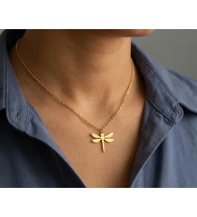 Kişiye Özel Minimal Yusufçuk Kolye 925K Gümüş (Gold)