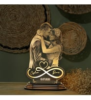 Sevgiliye Hediye 3D Resimli Led Lamba (Sarı)