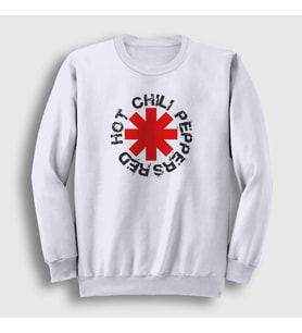 Presmono Unisex Beyaz Logo V2 Red Hot Chili Peppers Sweatshirt 107801tt (Beyaz)