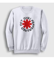 Presmono Unisex Beyaz Logo V2 Red Hot Chili Peppers Sweatshirt 107801tt (Beyaz)