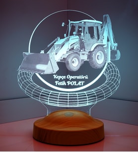 Kepçe Operatörü Hediyesi 3 Boyutlu Led Lamba