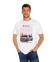 Çizgi Film Baskılı Pamuklu Oversize Tişört (Beyaz)