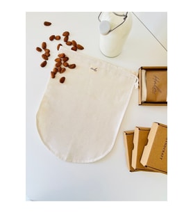Bitkisel Süt Torbası 25x30 cm Organik Yoğurt Süzme Kesesi Yıkanabilir Keten Kese Vegan.