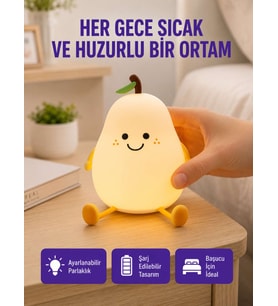 USB Şarjlı Armut Gece Lambası Dokunmatik Renk Değişimli
