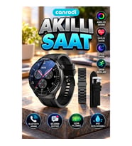 AMOLED Ekranlı Akıllı Saat Metal Deri Silikon Kordonlu Uyku ve Sağlık Takibi